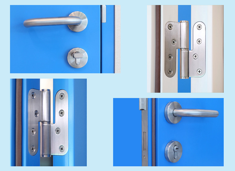 Wall Mounted Hospital Swing Door Wathet Grey Low Noise ≤50dB