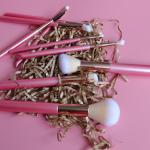 9 Pieces Glitter Pink Pretty Pink Makeup Brush Collection Skin Like Finish