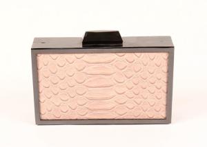 Quality Mini Slim Pouch Fancy Clutch Bags , Gun Metal Frame Cream Clutch Bag wholesale