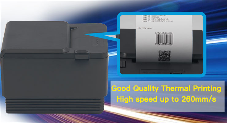 Max Paper Size 80mm HDD-80260 Portable Thermal Printer for Restaurant and Supermarket