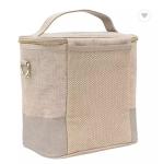 OEM Linen Cement Color Crossbody Lunch Bag Heat Transfer Printing