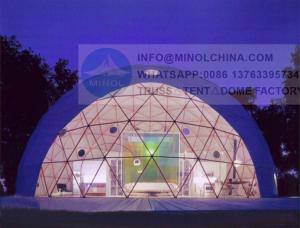 Quality 6m Diameter Glamping Dome Tent With Air Conditioning Private Bathroom wholesale