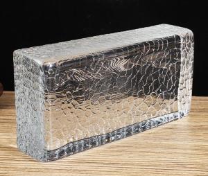 Quality 4 Inch 2 Inch Crystal Glass Block Kitchen Fused Hot Fused Clear Gentle Wavy Decorative wholesale