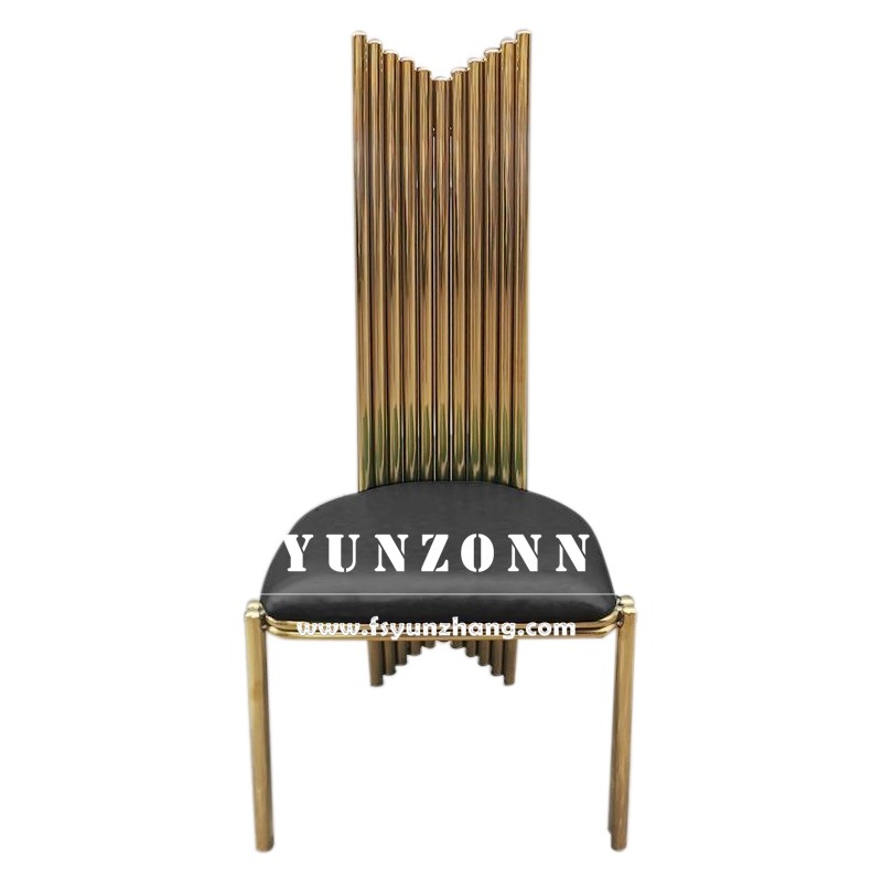 Long Back Metal Wedding Event Banquet Chairs Modern Furniture Stainless Steel Wedding Party Chair