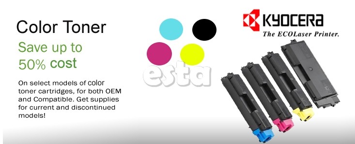 TK580 Kyocera Toner Cartridges FS - C5150DN 4- Pack Black / Cyan / Magenta / Yellow