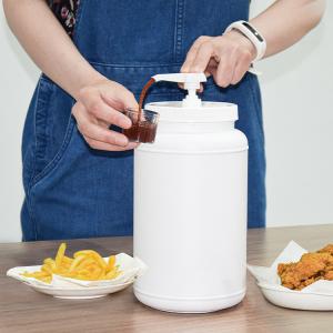 Quality Square Head Syrup Pump Dispenser Condiment Kit With 3000ml Round Container wholesale