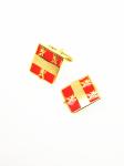 Mens Enamel Cufflinks Customized Size Metal Plating Gold Novelty Cufflinks