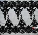 Black Guipure Lace Trimming Embroidery Lace edge H19.5cm* L20cm Repeat