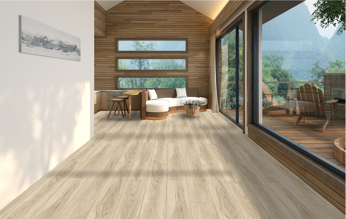 Oak Look Stone Plastic Composite Vinyl SPC Flooring Impact Resistance GKBM GL-W7216-1