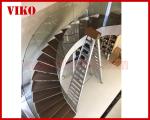 Curved Staircase Curved Spiral Glass Railing 12mm Thickness Tempered Glass