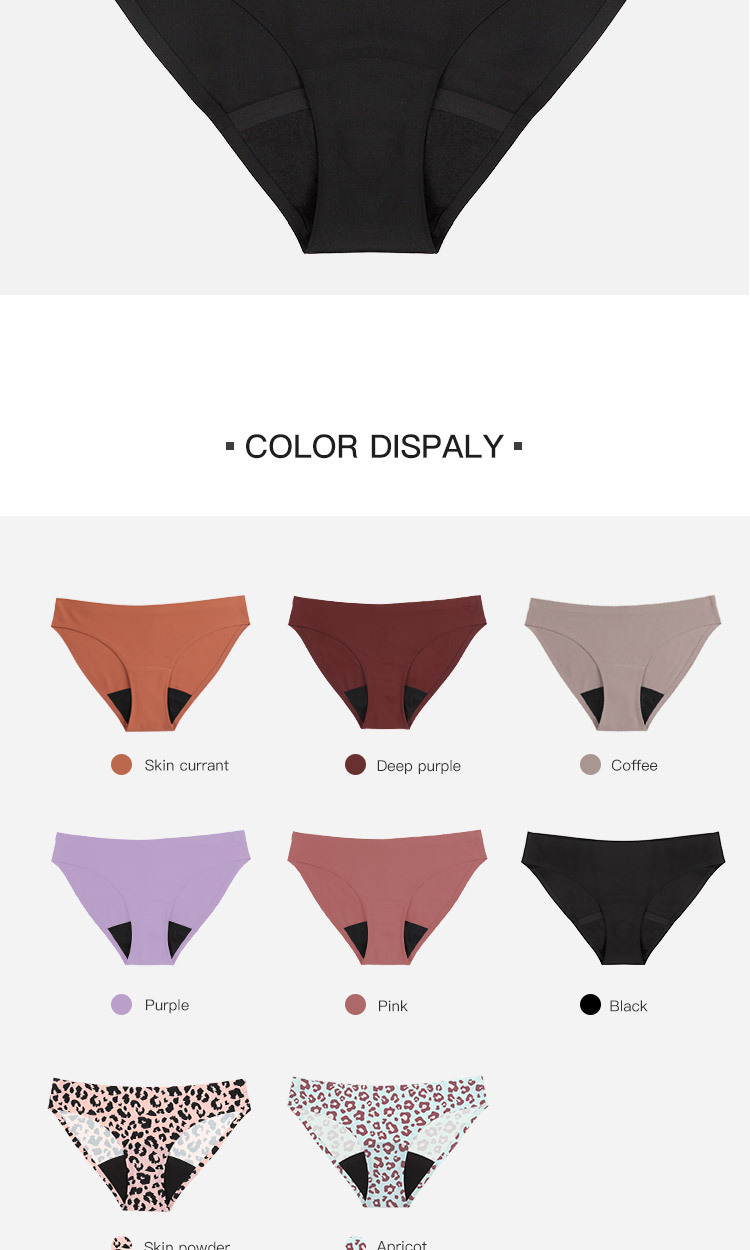 S-XL Leakproof Period Panties Underwear Seamless Leopard Knitted Ice Silk