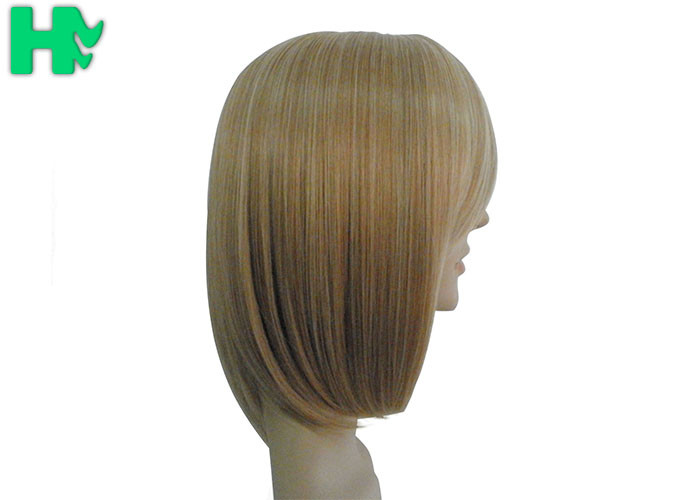 Short Straight Top Closure Synthetic Hair Pieces High Temperature Fiber Blond Hair Wig