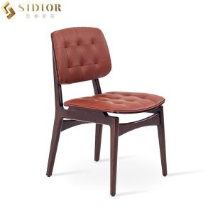 Quality Modern Classic Red Faux Leather Dining Chairs 58cm Width Solid Wood Legs wholesale