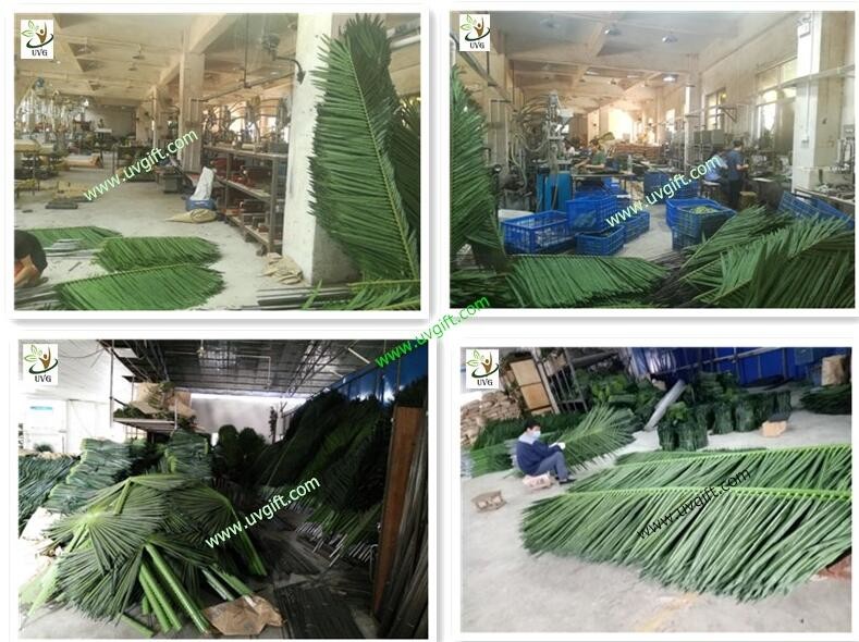 UVG environmentally friendly material fake plastic Fan palm leaves for indoor trees decoration PTR063