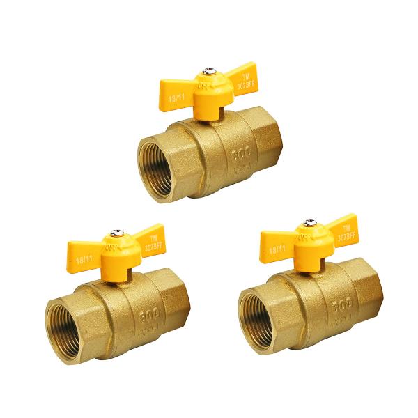 All Standard Size Customized Yellow Gas Pipe Gas Valve With Butterfly Handle