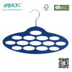 Betterall Blue-black Multihole Velvet Hanger for Ties or Scarves