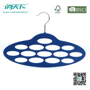 Quality Betterall Blue-black Multihole Velvet Hanger for Ties or Scarves wholesale