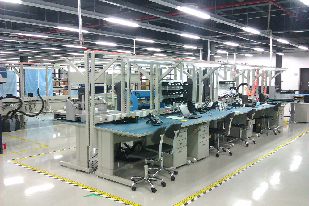 Lighting steel working Esd industrial worktable workbench