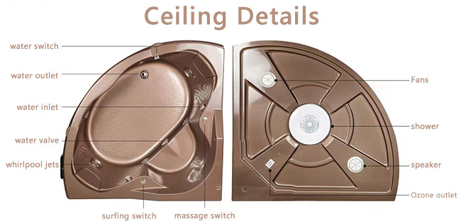 Fan Shaped Bathroom Shower Enclosure , OEM ODM Shower Steam Room Unit