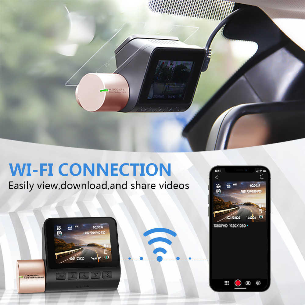Dual Lens Invisible Dash Cam DVR Night Vision WDR Built In GPS
