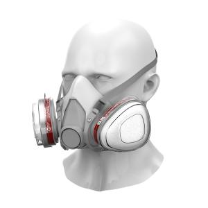 Quality GB2626-2006 Antigas Full Face Reusable Painted Petrol Gas Mask wholesale