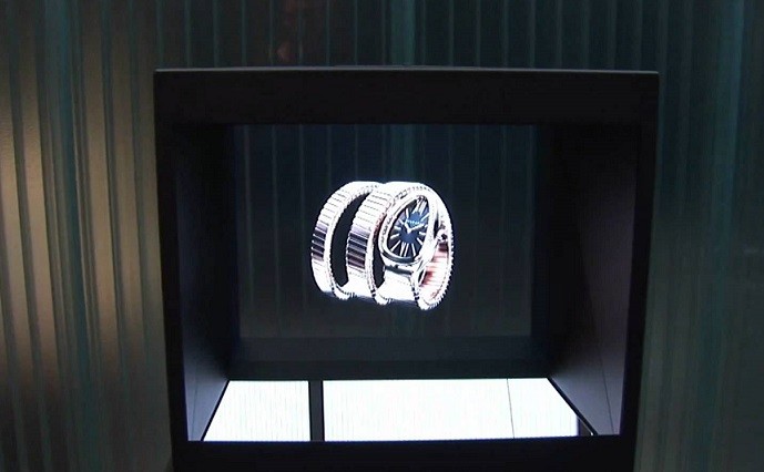 180 Degree Holo Cube 3D Hologram Showcase Display with Full HD Resolution and Adjustable Led Light