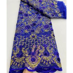 Quality Nigerian Wedding Party Dress African Sequin Lace Fabric Multi Color Net Embroidery Tulle wholesale