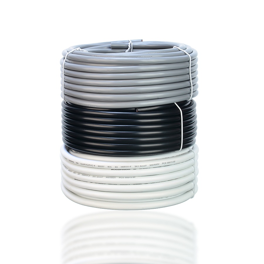 VDE Approved H05VV-F 300/500V Flexible 3 Core Wire Copper Conductor PVC Sheath Home Appliance Power Cable for Electrical