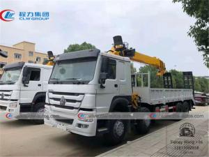 Quality 8x4 HOWO Flatbed Truck Mounted Telescoping Boom Crane wholesale