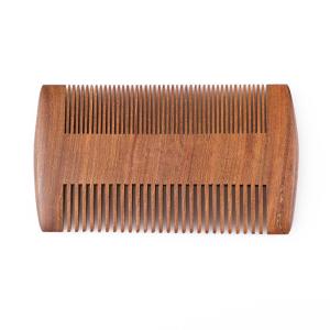 Quality Custom Logo Double Side Sandalwood Beard Comb Antistatic Mustache Comb wholesale