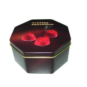 Quality embossed octagonal chocolate metal tin boxes wholesale