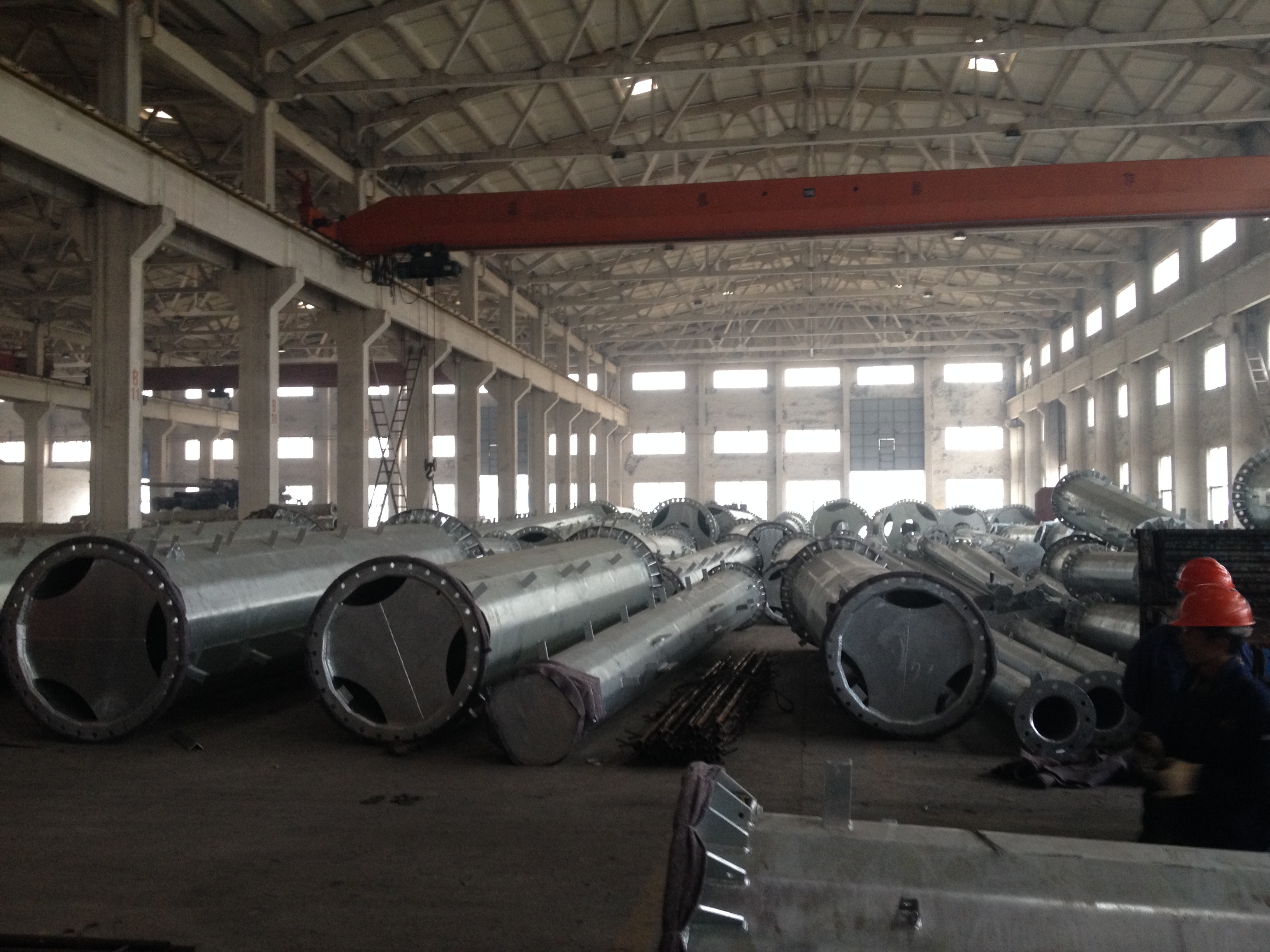 Telecommunication Industry Steel Utility High Mast Poles with Inner Flange 25m