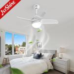 32 Inches Modern Ceiling Fan , AC Motor Plastic Blades White Quiet Ceiling Fan