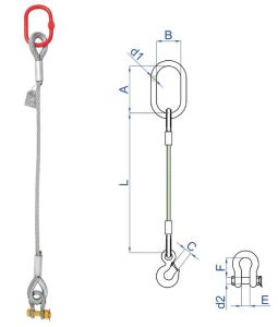 Quality 1.3 Tonne 12mm Single Leg Wire Rope Sling , Soft Eye Wire Rope Sling wholesale