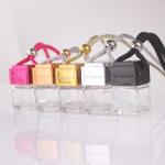 Transparent Glass Car Perfume Bottle With Colorful Wooden Lid And String