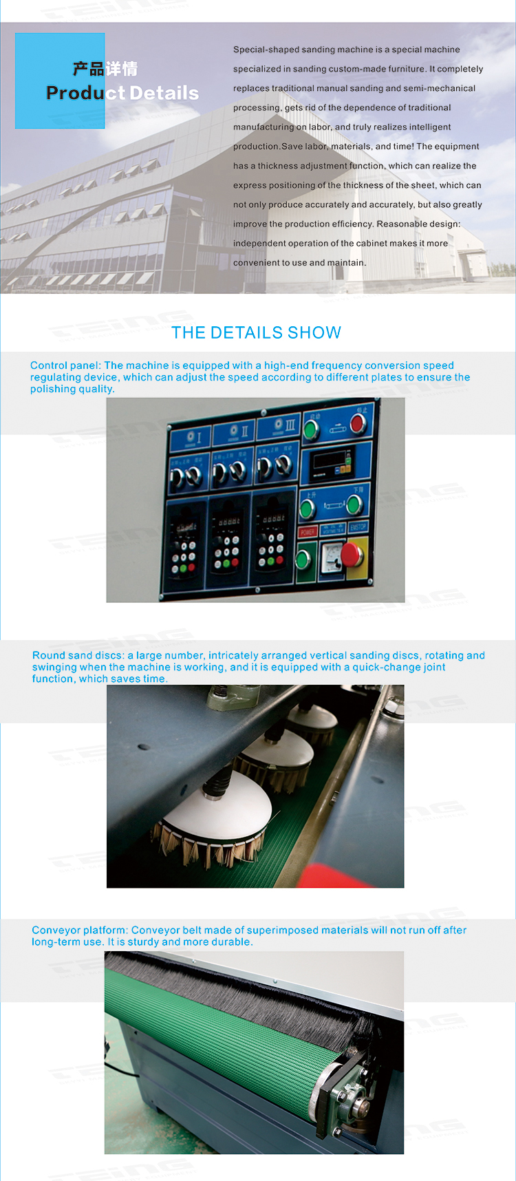 Woodworking Machinery TDR-1000 Wood Brush Polishing Machine For Woodworking Combinate