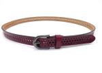 120cm Women Skinny Belt With Round Hollow Alloy Buckle