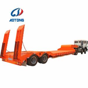 Quality 2 Axle 28 Tons Lowbed Lowboy Truck Trailer Semi Trailer for Heavy Equipment Transport wholesale