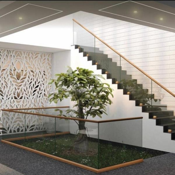 Cheap Indoor Balcony Glass Railing Minimalism Style Customization for sale