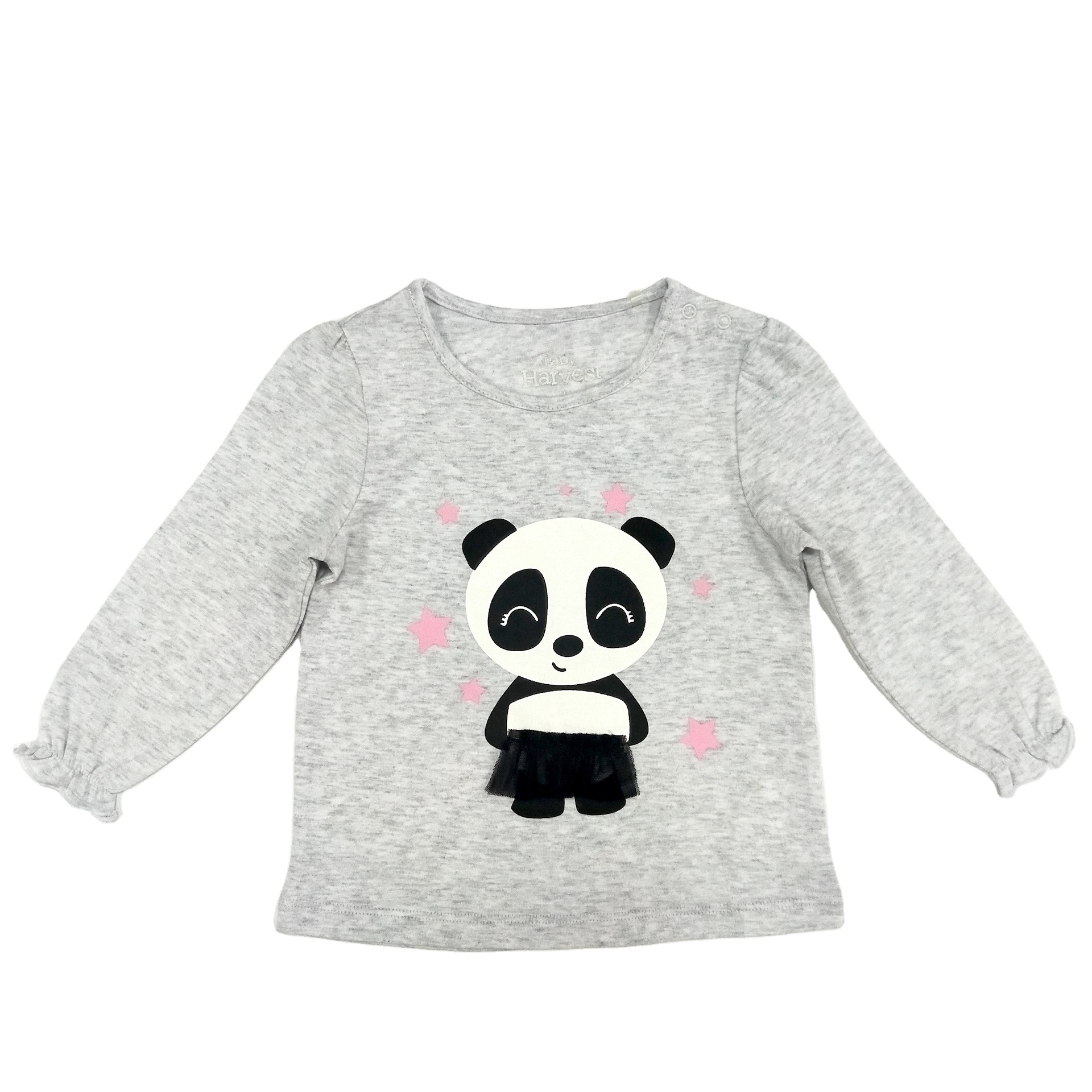 100% Cotton Baby Girl T-shirt Customize Cartoon Print O-Neck Long Sleeve Spring Autumn