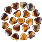 Home Decor 0.8 Inch Tigers Eye Heart Shaped Stone Smooth Polish