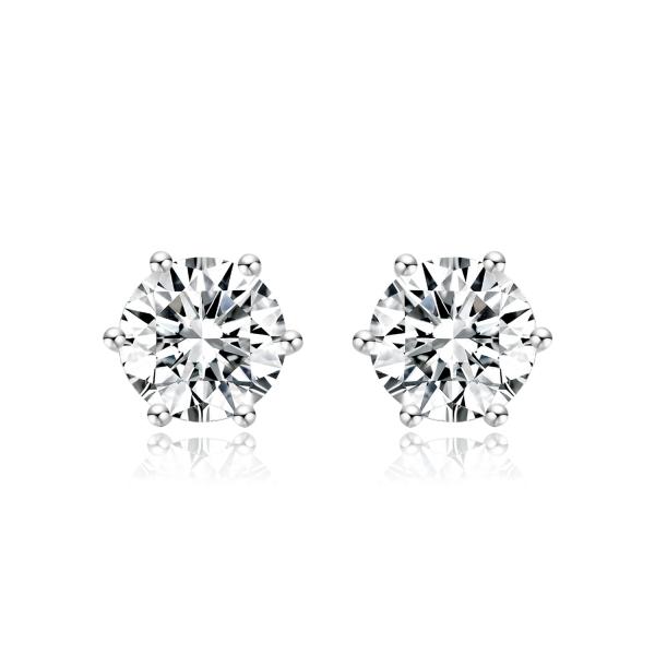 Classic Design 18k Lab Grown Diamond Earrings Jewelry NGTC Certified Round shape