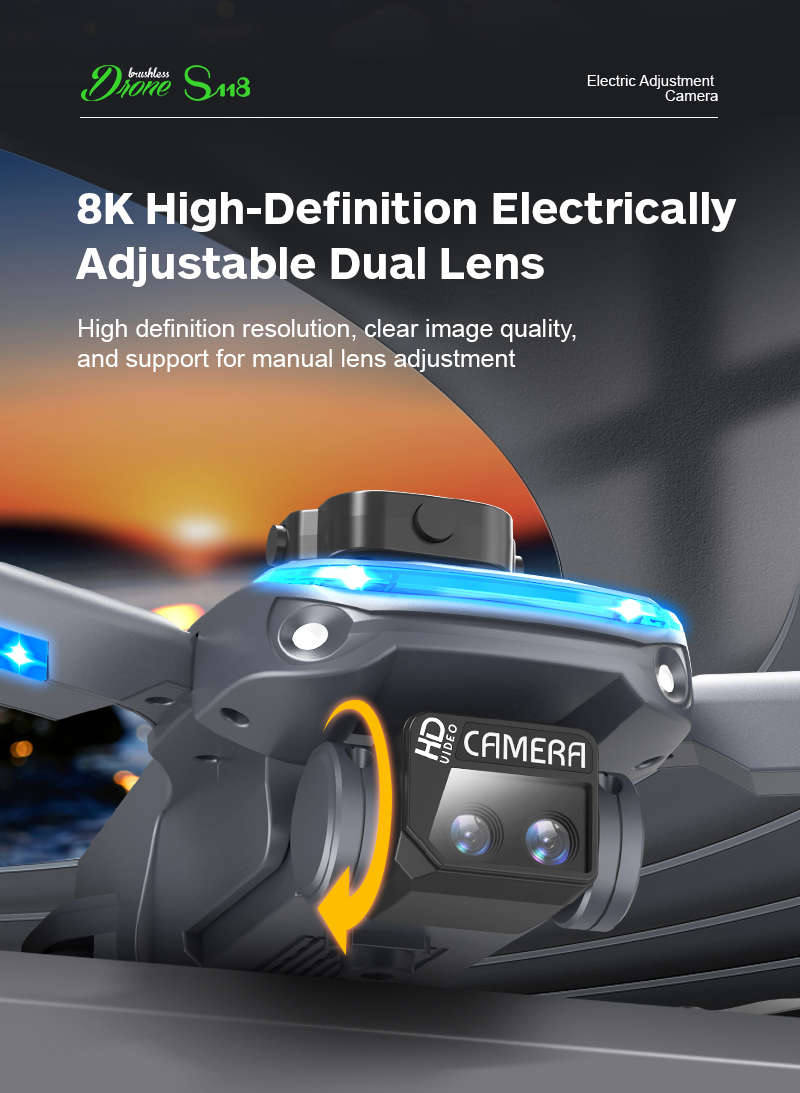 S118 Drone With 4k Dual Camera 5g Wifi 360 Obstacle Avoidance Fpv Brushless Motor Rc Quadcopter Mini Drone Professional