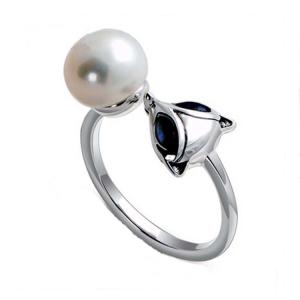 Quality Fox Style Retro Vintage Silver Pearl Ring (057559) wholesale