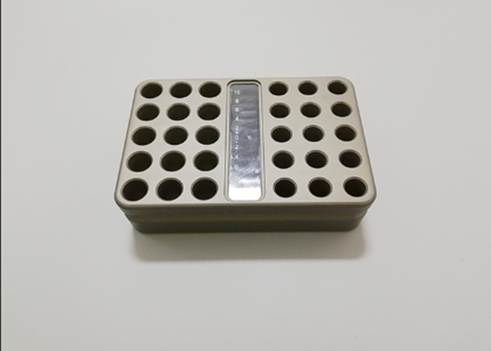 Alloy Metal Tube Rack For Dry Ice Liquid Nitrogen 35x2ml Cryogenic Vials