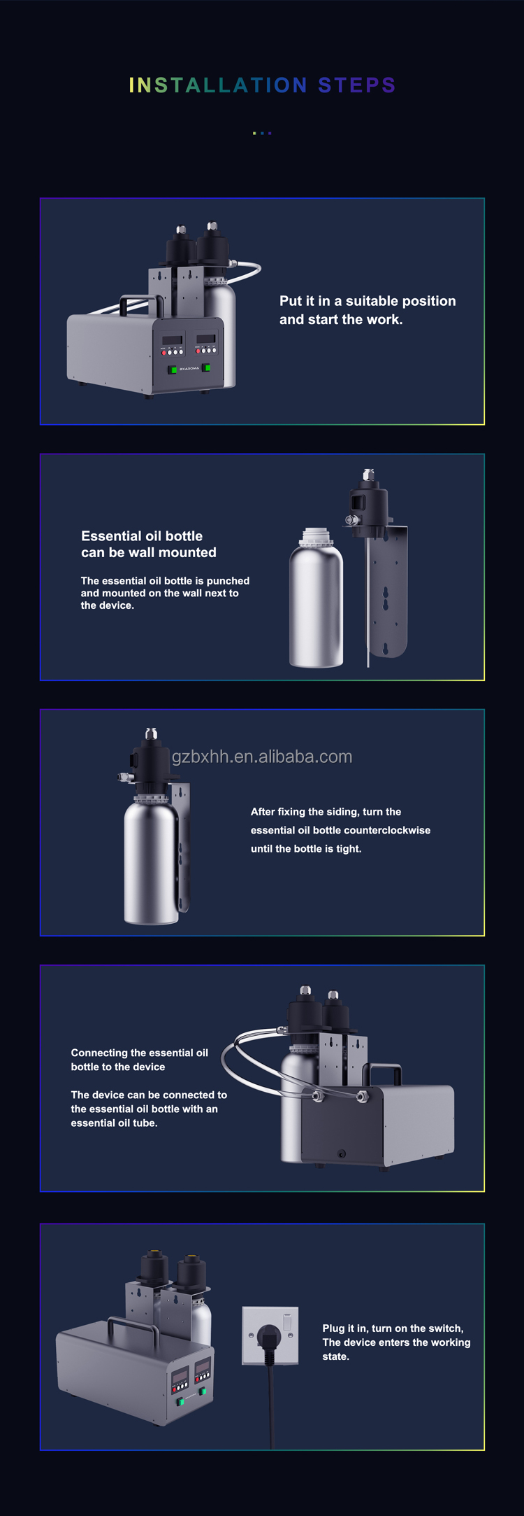 ODM HVAC Scent Diffuser Machine Oil Fragrance Aroma Spray Machine