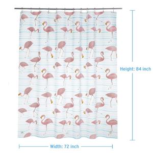 Quality Flamingo Shower Liner Curtain Disposable PEVA Waterproof Thick Bathroom Plastic Shower Curtains wholesale