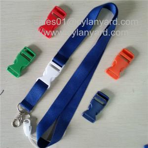 Quality Dyed coloured polyester neck lanyards with dyed colored plastic release buckle, wholesale