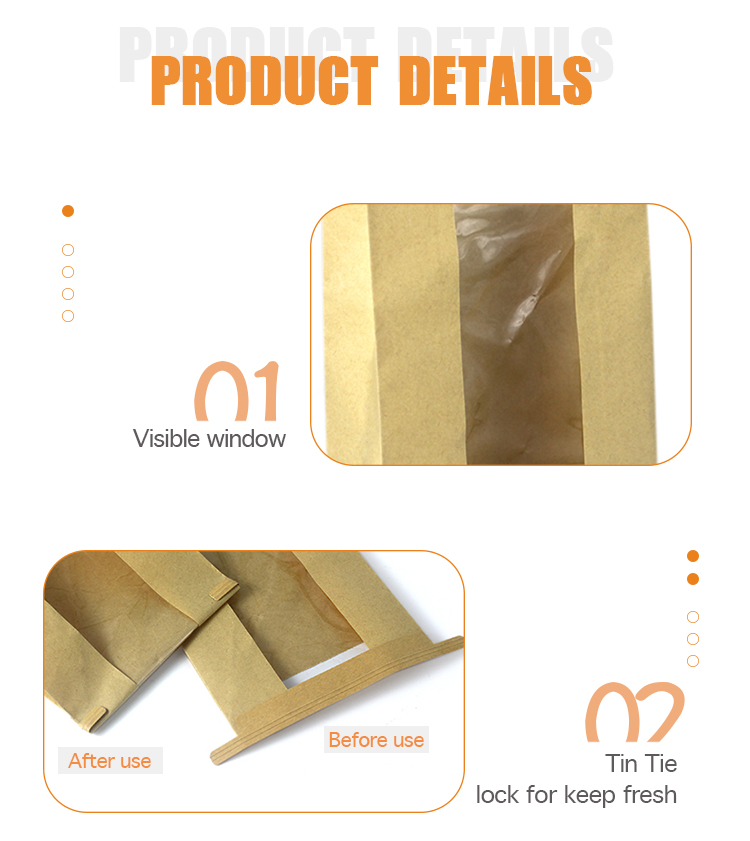 Eco Friendly Grease oil proof Bakery Bread Packaging For Sandwich bread