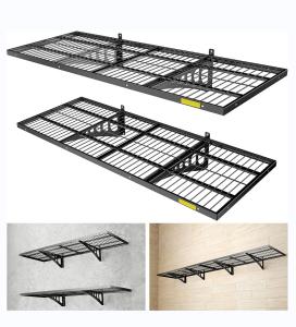 Quality Single Tier Metal Garage Storage Wall Shelving Mounted Heavy Duty Sturdy Wall Shelves Strong Garage Organiser wholesale